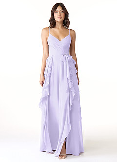 Azazie Peyton Bridesmaid Dresses Lilac A-Line Ruched Chiffon Dress image5