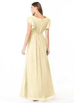 Azazie Daphne Modest Bridesmaid Dresses A-Line Ruffled Chiffon Floor-Length Dress image2
