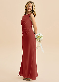 Azazie Floris Junior Klä av A-Line i Chiffong Plisserad image5