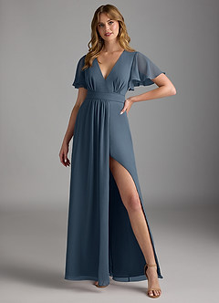 Azazie Zaniah Bridesmaid Dresses Neptune A-Line Chiffon Dress image4