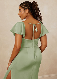 Christian Siriano Bridal for Azazie 1005 Bridesmaid Dresses Dusty Sage Sheath Sweetheart Neckline Stretch Satin Dress image10