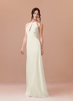 Azazie Selena Wedding Dresses Sheath Sequins Chiffon Floor-Length Dress image3