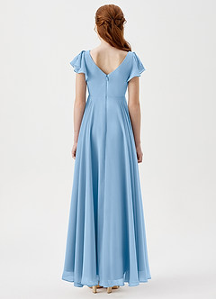 Azazie Caria Junior Powder Blue A-Line Pleated Chiffon Dress image4