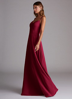 Azazie Marley Bridesmaid Dresses Burgundy A-Line Off the Shoulder Chiffon Convertible Dress image6