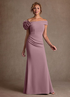 Azazie Gwynne vestidos de madre de la novia Vestido de Rosa Polvorienta de Crepé elástico de Corte Sirena con Vestidos sin tirantes image1