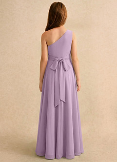 Azazie Puddles Girls Formal Abiti da Ragazza di Fiori Abito A-Line in Chiffon Monospalla Glicine image2