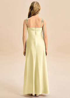 Azazie Willa Junior Lemon Sorbet Mermaid Bow Stretch Satin Dress image6