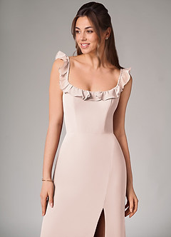 Azazie Callie Bridesmaid Dresses Rose Petal Mermaid Side Slit Chiffon Convertible Dress image6