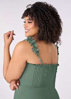 Barbie ♥ Azazie Bridesmaid Dresses Eucalyptus A-Line Sweetheart Neckline Chiffon Dress image10