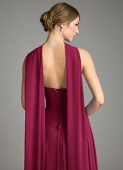 Azazie Ayla Bridesmaid Dresses Burgundy A-Line Sweetheart Neckline Chiffon Dress image11