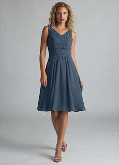 Azazie Grace Bridesmaid Dresses Neptune A-Line Pleated Chiffon Dress image1
