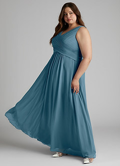 Azazie Flora Bridesmaid Dresses Bermuda A-Line Pleated Chiffon Dress image12