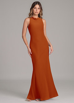 Azazie Allettie Bridesmaid Dresses Paprika Mermaid Chiffon Dress image6