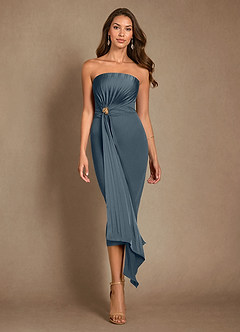 Azazie Dinanta Mother of the Bride Dresses Twilight Column Pleated Chiffon Dress image2