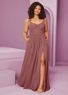 Barbie ♥ Azazie Bridesmaid Dresses Desert Rose A-Line Pleated Chiffon Dress image8