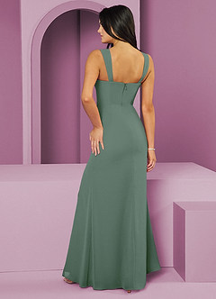 Barbie ♥ Azazie Brautjungfernkleider Meerjungfrau-Linie Plissee Chiffon Kleid Eukalyptus image2