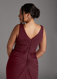 Azazie Winona Mother of the Bride Dresses Cabernet Mermaid Sequins Mesh Dress image8