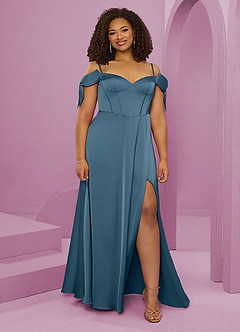 Barbie ♥ Azazie Venta Final Vestido de Bermudas de Satén Elástico de Corte en A con Vestidos sin tirantes image8