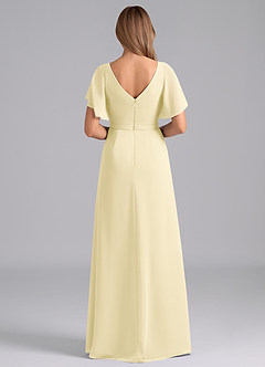 Azazie Ambrosia Bridesmaid Dresses Lemon Sorbet A-Line Pleated Chiffon Dress image6