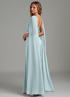 Azazie Niveah Bridesmaid Dresses Sea Glass A-Line Strapless Stretch Satin Convertible Dress image6