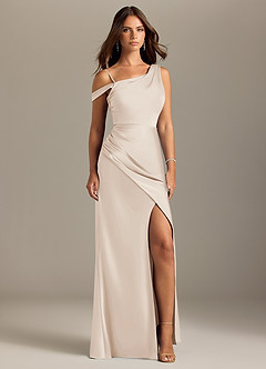 Azazie Madelyn Bridesmaid Dresses White Alabaster Mermaid Off the Shoulder Stretch Satin Convertible Dress image9