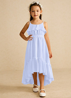Azazie Karmen Flower Girl Dresses Lavender A-Line Ruched Chiffon Dress image5