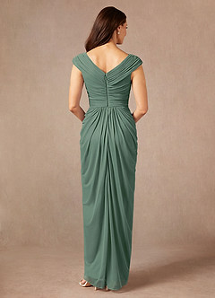 Azazie Lisolette Mère de la mariée Robes Robe Fourreau en Maille Plissée Eucalyptus image2
