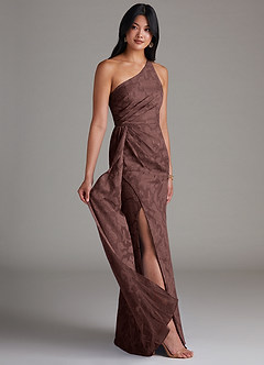 Azazie Mika Robes de demoiselle d'honneur Robe Fourreau en Blumen-Burnout Ue épaule Expresso image2