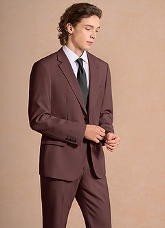 front James Espresso Structured Stretch Suit Jacket
