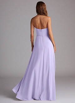 Azazie Wren Bridesmaid Dresses Lilac A-Line Side Slit Chiffon Convertible Dress image2