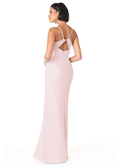 Azazie Blink Venta Final Vestido de Vintage Mauve de Gasa de Corte Recto con Cuello en V image2