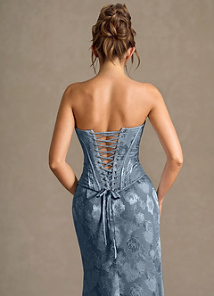 Vestido Azul Polvoriento Largo Alyssa image6