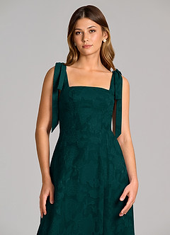 Azazie Debra Brudepigekjoler En streg med lommer Blomsterudbrændthed Gulv-længde Kjole image2