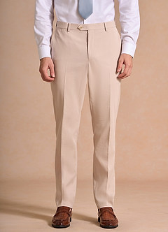 Carter Tan Cotton Linen Blend Dress Pants