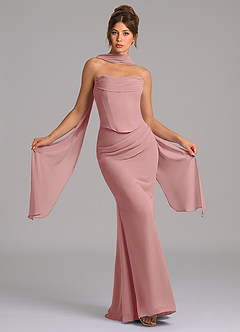 Azazie Sorrel Bridesmaid Dresses Dusty Rose Mermaid Corset Chiffon Dress image1