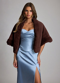 front 3 Pack-Faux Fur Evening Wrap Shawl & Bridal Capelet