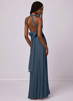 Barbie ♥ Azazie Robes de demoiselle d'honneur Robe Trapèze en Mousseline de soie Plissée Neptune image6