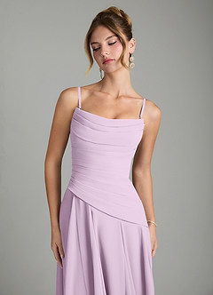 Azazie Gabriela Brautjungfernkleider A-Linie Korsett Chiffon Kleid Frostiges Flieder image9