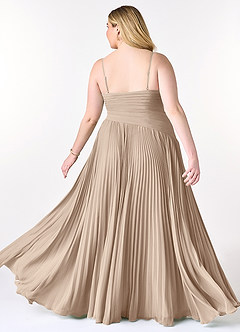 Azazie Vini Vestidos de madrinha de casamento Vestido Cinza de Chiffon de Linha A com Plissado image9