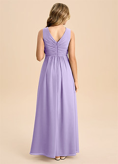Azazie Skyla Junior A-Linie Plissee Chiffon Kleid Flieder image2