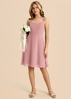 Azazie Shale Klä av A-Line i Chiffong Rosett image5