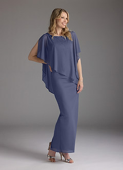 Azazie Aspyn Final Sale Stormy Sheath Beaded Mesh Dress image4