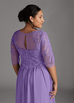 Azazie Harriet vestidos de madre de la novia Vestido de Tahití de Malla de Corte En A con Encaje image8
