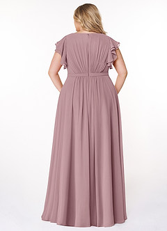 Azazie Daphne Bescheidene Brautjungfernkleider A-Linie Gekräuselt Chiffon Bodenlänge Kleider image7