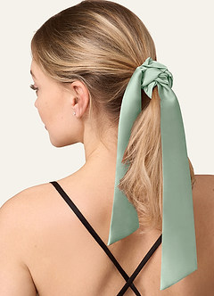 front Foulard à cheveux en satin extensible de couleur assortie