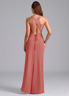 Azazie Evadne Suknie dla druhen Osłona Pofałdowany Szyfon Do ziemi Sukienka image7