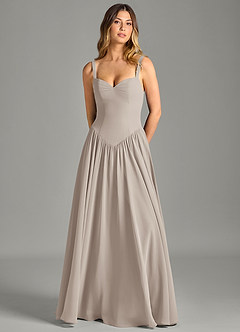 Azazie Evadina Suknie dla druhen Linia A Gorset Szyfon Do ziemi Sukienka image5