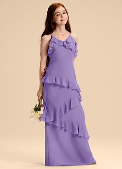 Azazie Evara Junior Tahiti A-Line Chiffon Dress image6