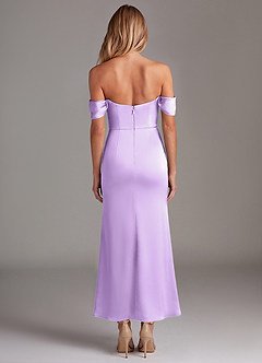 Azazie Saige Brautjungfernkleider Meerjungfrau-Linie Schulterfrei Stretch-Satin Kleid Flieder image8