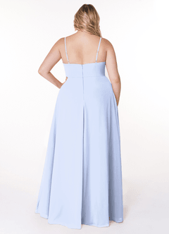Azazie Moira Brautjungfernkleider A-Linie Schaufel Chiffon Kleid Eis image9